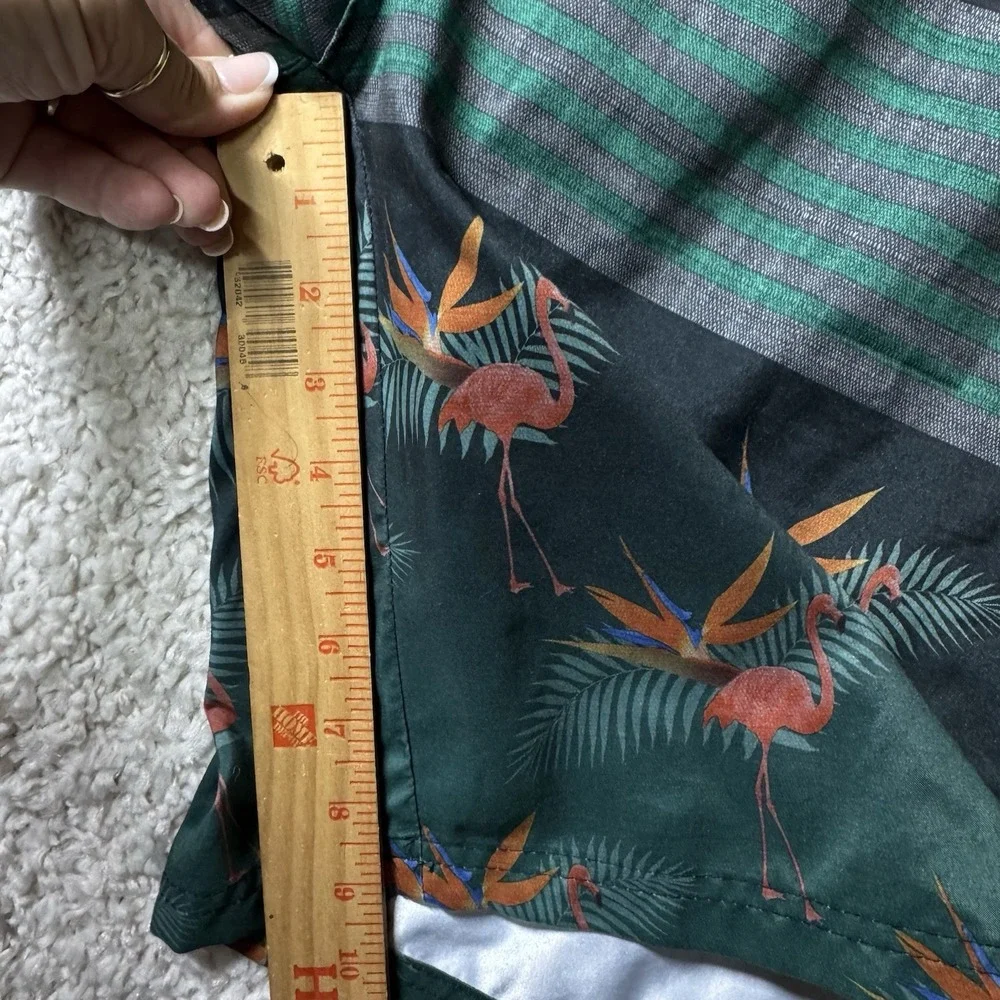 OCEAN CURRENT Swim Trunks Mens XL Tropical Flamingo Shorts‎ Lined Mesh